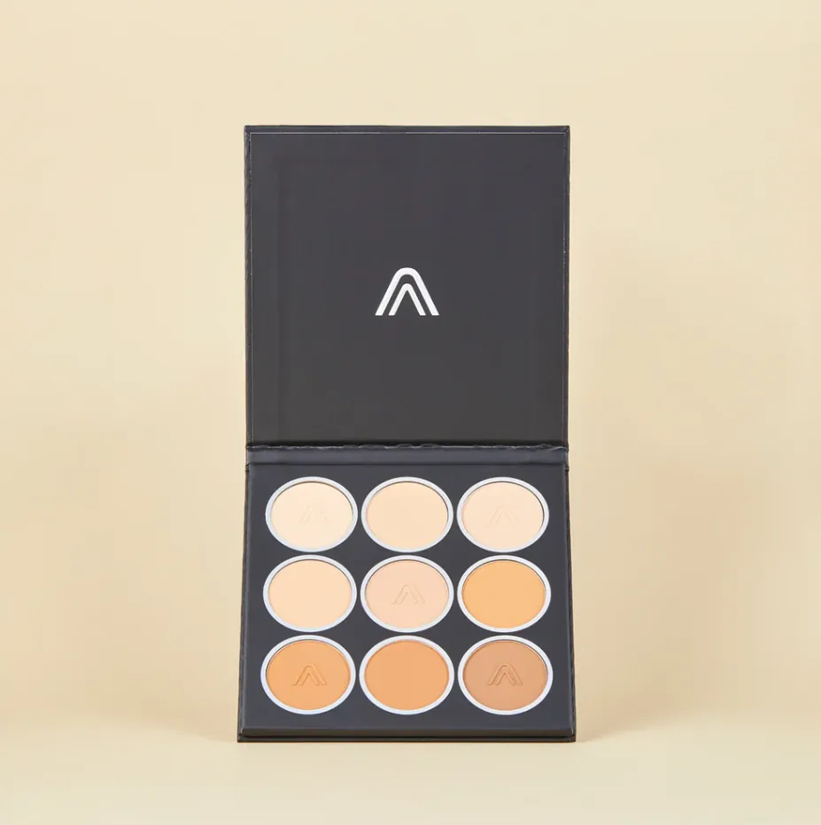 Paleta de polvos compactos x9 tonos naturaltouchpowder Atenea