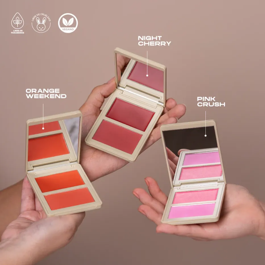 Rubor en dúo allure crema y polvo compacto Atenea (Pinkcrush)